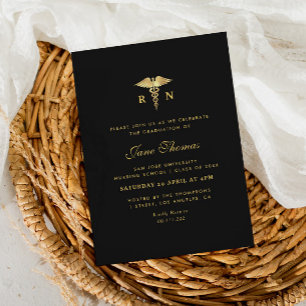 Elegant nursing school graduation invitation