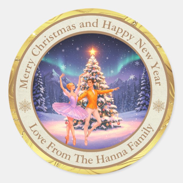 Elegant Nutcracker Ballet Christmas | Holiday Seal (Front)
