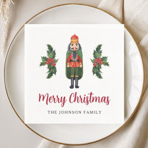 Elegant Nutcracker Merry Christmas Napkin