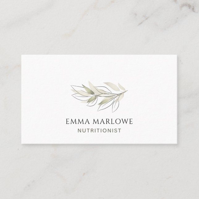 Elegant Nutritionist Business & Appointment Card (Front)