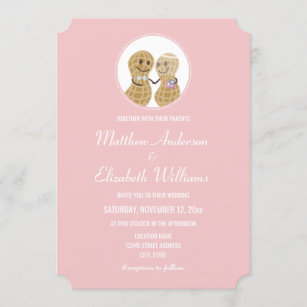 Elegant Nuts About Each Other Wedding Engagement Invitation
