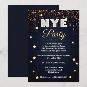 Elegant NYE Confetti Party Invitation