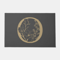 Elegant O Boho Floral Monogram Initial Grey Gold