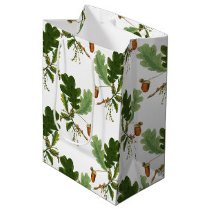 Elegant Oak Leaf and Acorn Medium Gift Bag