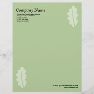 Elegant Oak Leaf - Green Letterhead