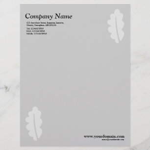Elegant Oak Leaf - Light Grey Letterhead