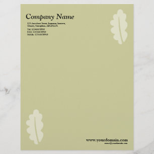 Elegant Oak Leaf - Light Khaki Letterhead