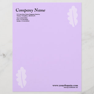 Elegant Oak Leaf - Light Purple Letterhead
