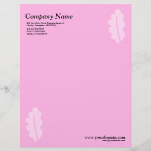 Elegant Oak Leaf - Pink Letterhead