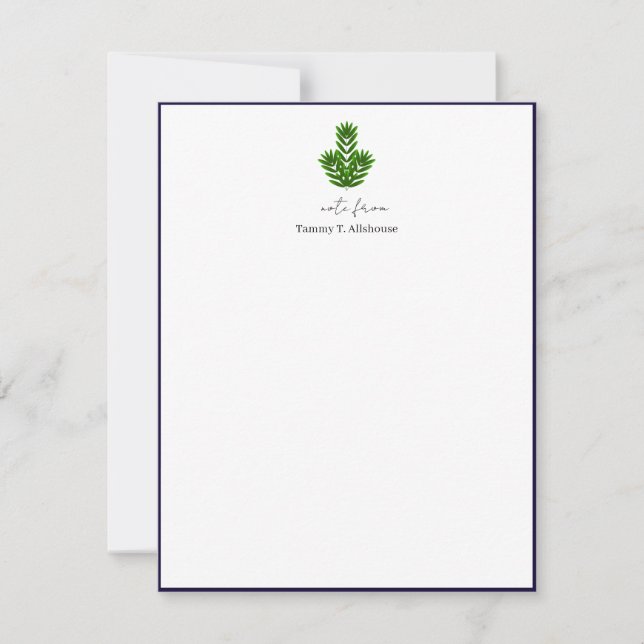 Elegant Oak Stationery Note Card (Front)