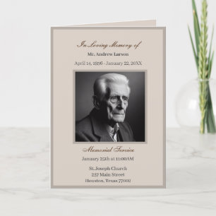 Elegant Obituary Bereavement Service Programs