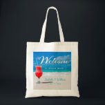 Elegant Ocean Beach Wedding Drink Welcome Favour Tote Bag<br><div class="desc">Elegant floral ocean beach summer wedding favour design. The text can be changed using right the "Details" menu. To fit everything to your needs please click the "Customize" button and you can text style and colour change. Other colours are available. Please contact me if you need help or matching items....</div>