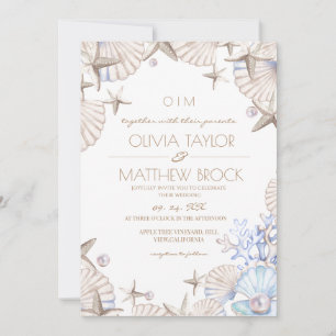  Elegant Ocean Beach Wedding Invitation