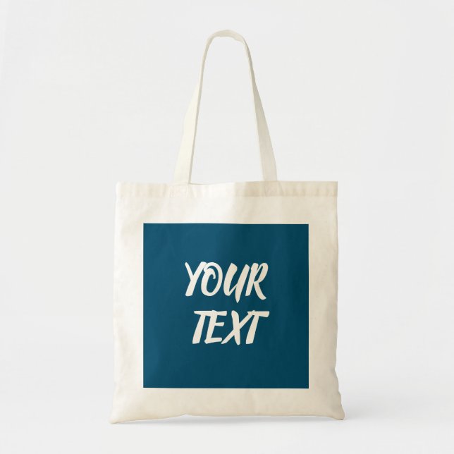 Elegant Ocean Blue Modern Template Custom Tote Bag (Front)