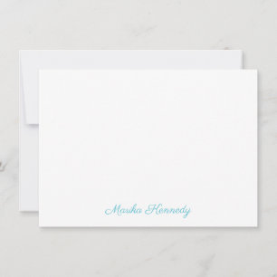 Elegant Ocean Blue Script Diamond Signature Card