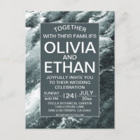 Elegant ocean blue waves Invitation Postcard