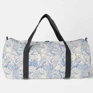 Elegant ocean-coloured toile duffle bag