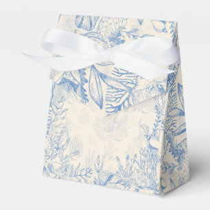 Elegant ocean-coloured toile favor box