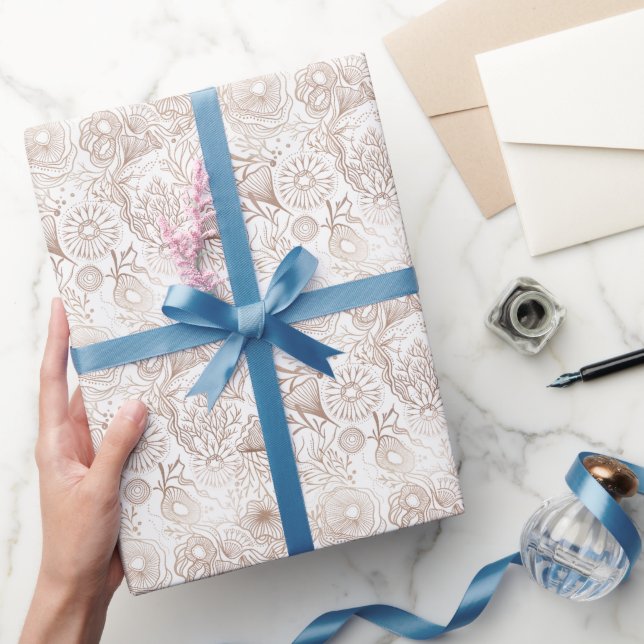 Elegant Ocean Marine Life Pattern Design Wrapping Paper (Gifting)