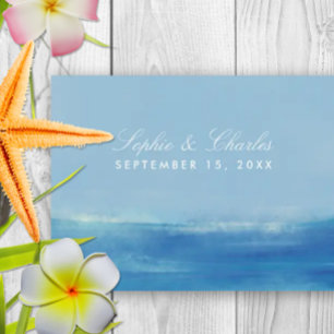 Elegant Ocean Watercolor Save the Date Postcard