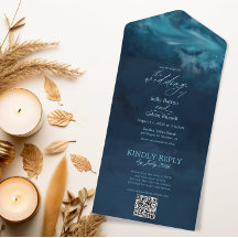 Elegant Ocean Wave with Tearaway RSVP