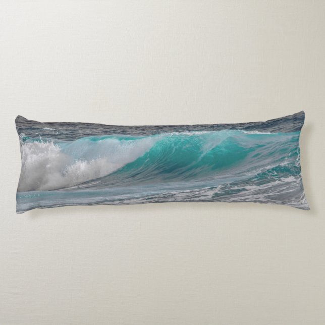 Elegant Ocean Waves Blue Water Serene Bedding Body Pillow (Back)