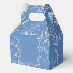 Elegant oceane blue toile favor box