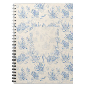 Elegant oceane blue toile notebook