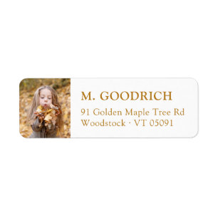 Elegant Ochre Fall Photo Return Address
