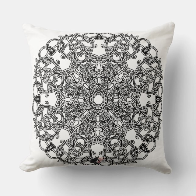 Elegant Octa Glyph Throw Pillow (Front)