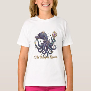 Elegant Octopus Queen Regal Fantasy Sea Life Art T-Shirt