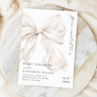 Elegant Off White Bow Baby Shower