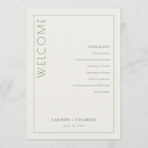 Elegant Off-White Ceremony Schedule Program