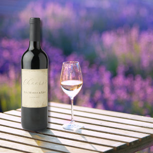 Elegant Off-White Grunge Edge Wine Label
