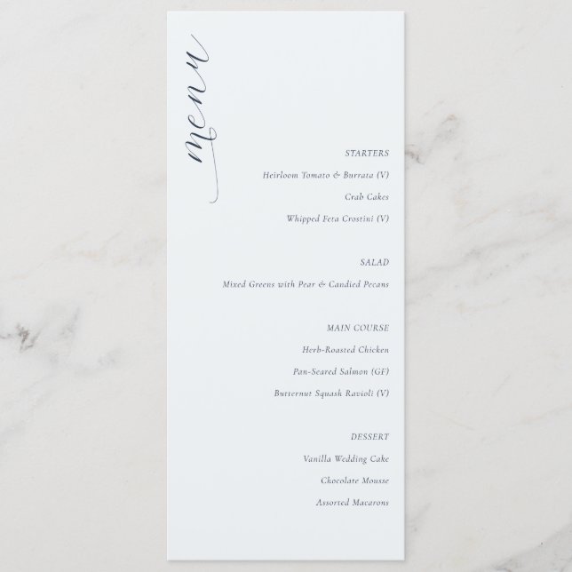 Elegant Off-White Minimalist Wedding Menu (Front)