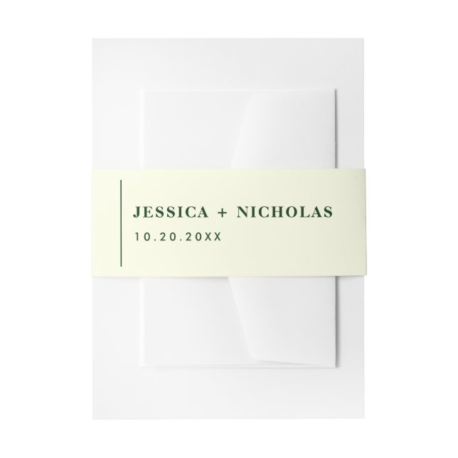 Elegant Off White Modern Minimalist Wedding Invitation Belly Band (Front Example)
