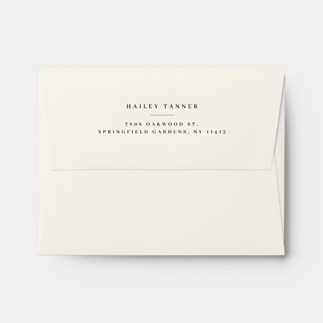 Elegant Off White Return Address Envelope (Back (Top Flap))