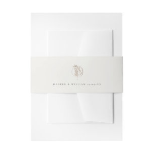 Elegant off-white twig wedding invitation  invitation belly band