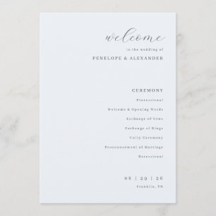 Elegant Off-White Wedding Ceremony Program