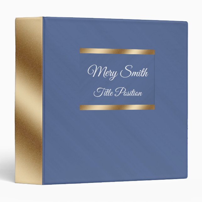 Elegant Office Blue Binder (Front/Spine)