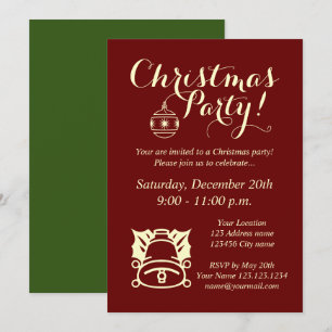 Elegant office Christmas party invitation template