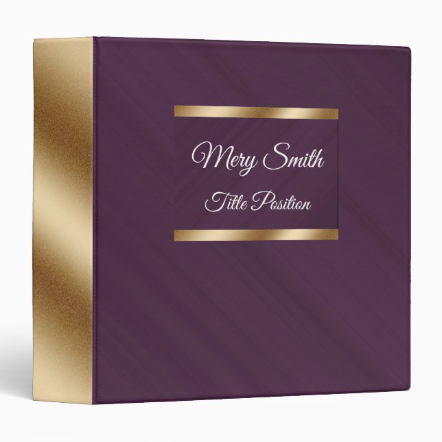 Elegant Office Purple Binder (Front/Spine)