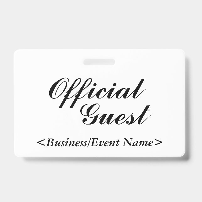 Elegant "Official Guest" Badge (Front)