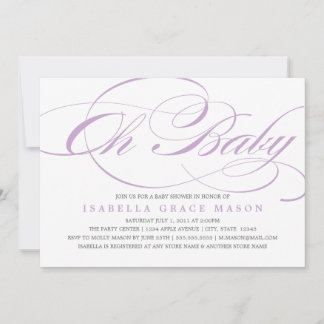 Élégant Oh Baby | Invitation baby shower
