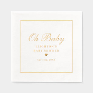 Élégant Oh Baby Script Baby shower de calligraphie