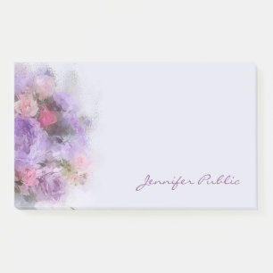 Elegant Oil Colour Flowers Hand Script Template Post-it Notes