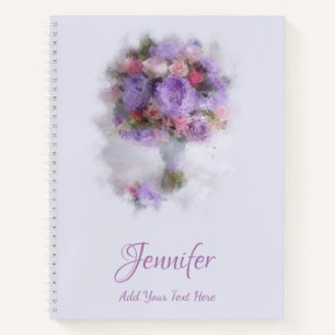 Elegant Oil Colours Flowers Roses Modern Template Notebook