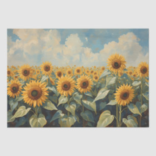 Elegant Oil Painting Vintage Sunflower Tissue Paper