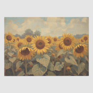 Elegant Oil Painting Vintage Sunflower Tissue Paper