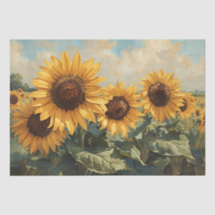 Elegant Oil Painting Vintage Sunflower Tissue Paper